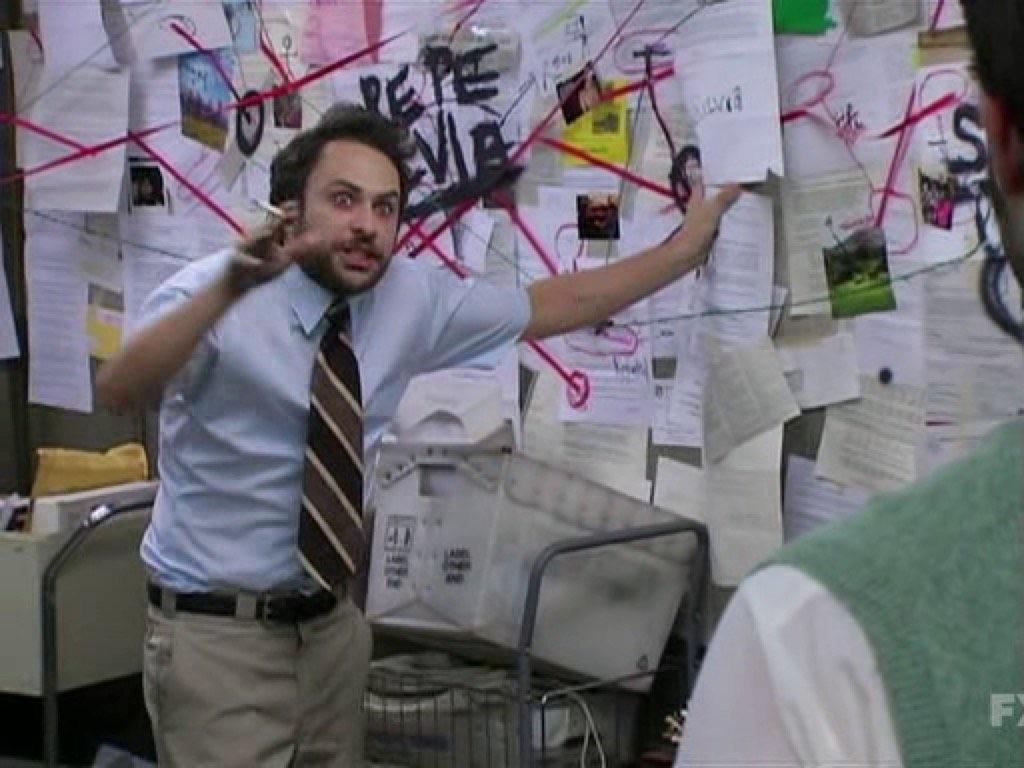 Charlie Kelly from It’s Always Sunny In Philadephia describing an insane situation involving a supposed Pepe Silvia